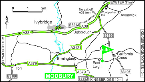 Map showing campsite location