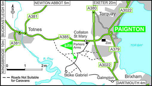 Map showing campsite location