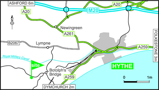 Map showing campsite location