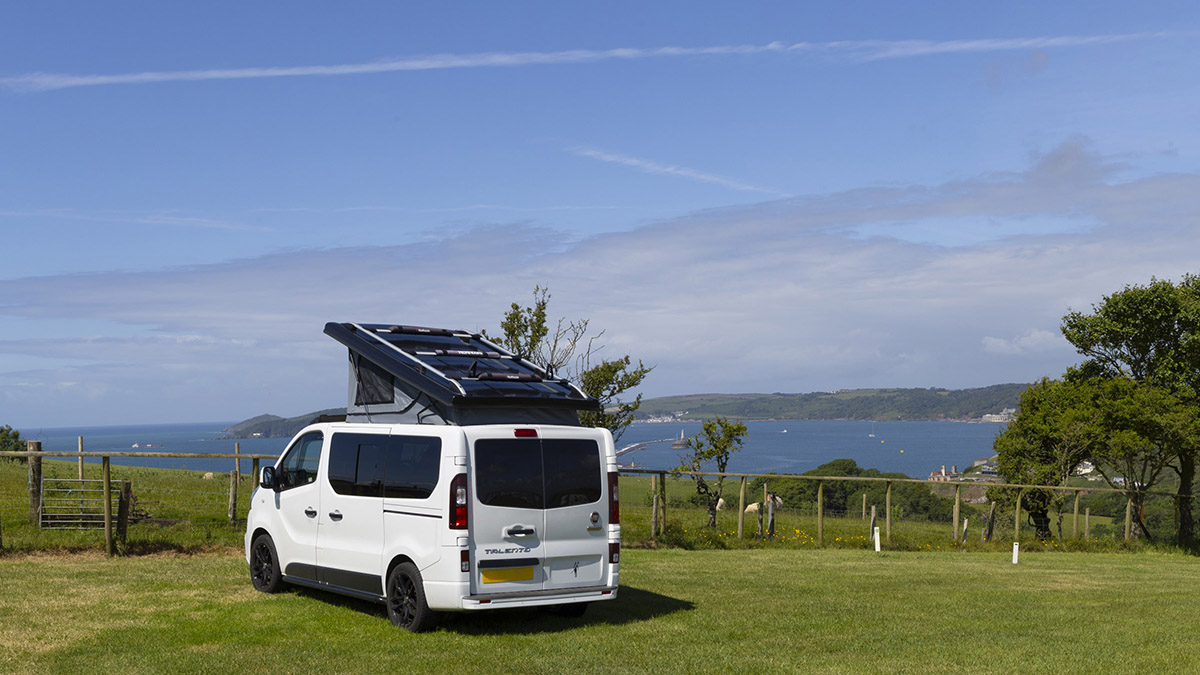 Campervan on a sea view pitch