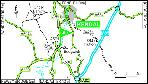 Map showing campsite location