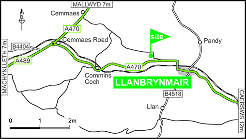 Map showing campsite location