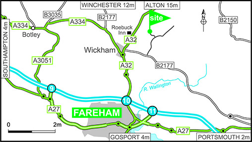 Map showing campsite location