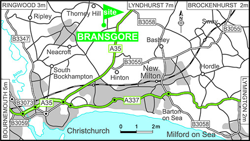 Map showing campsite location