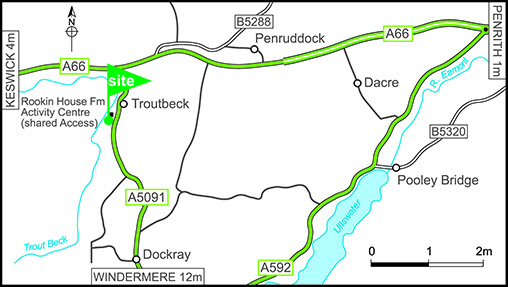 Map showing campsite location