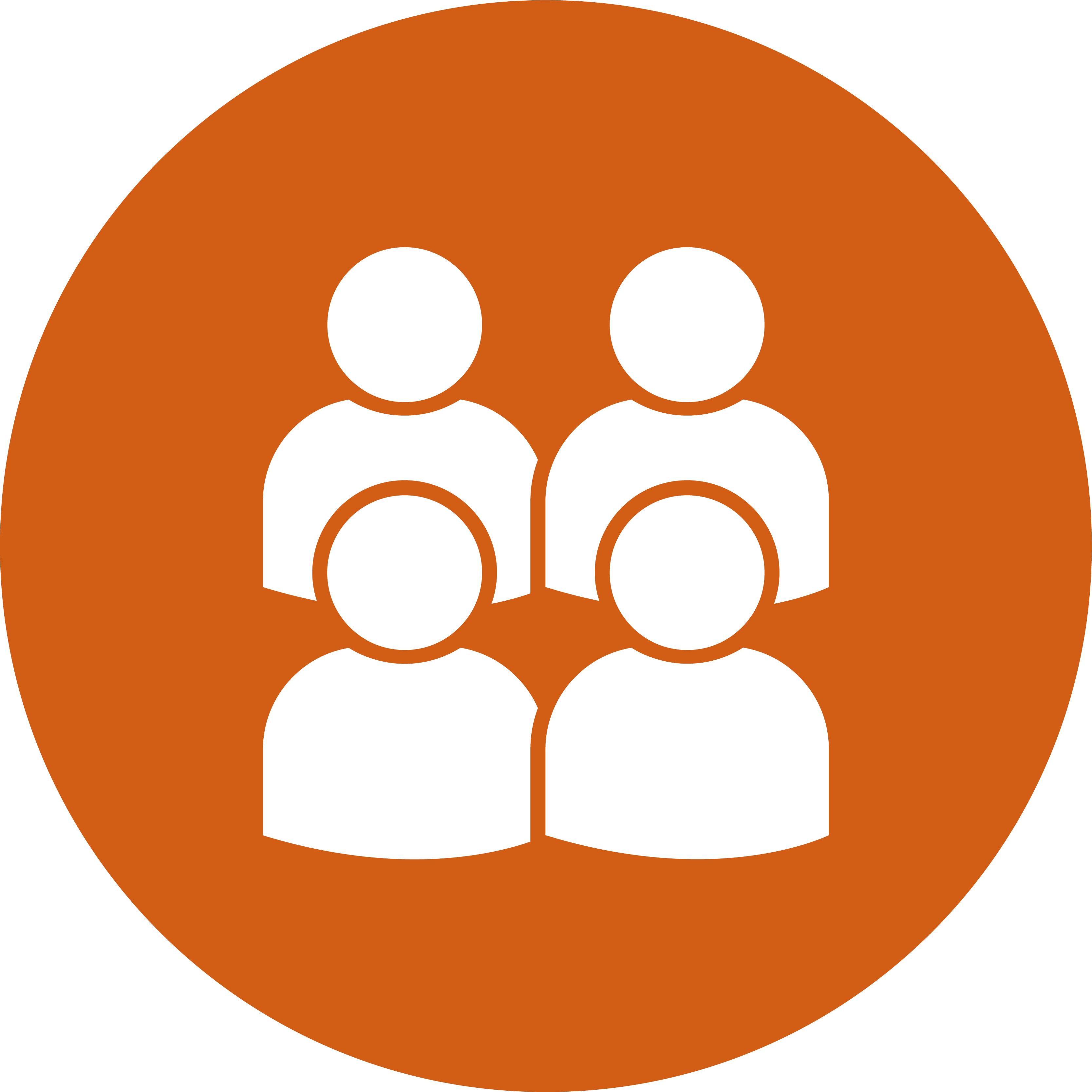 orange icon with four people