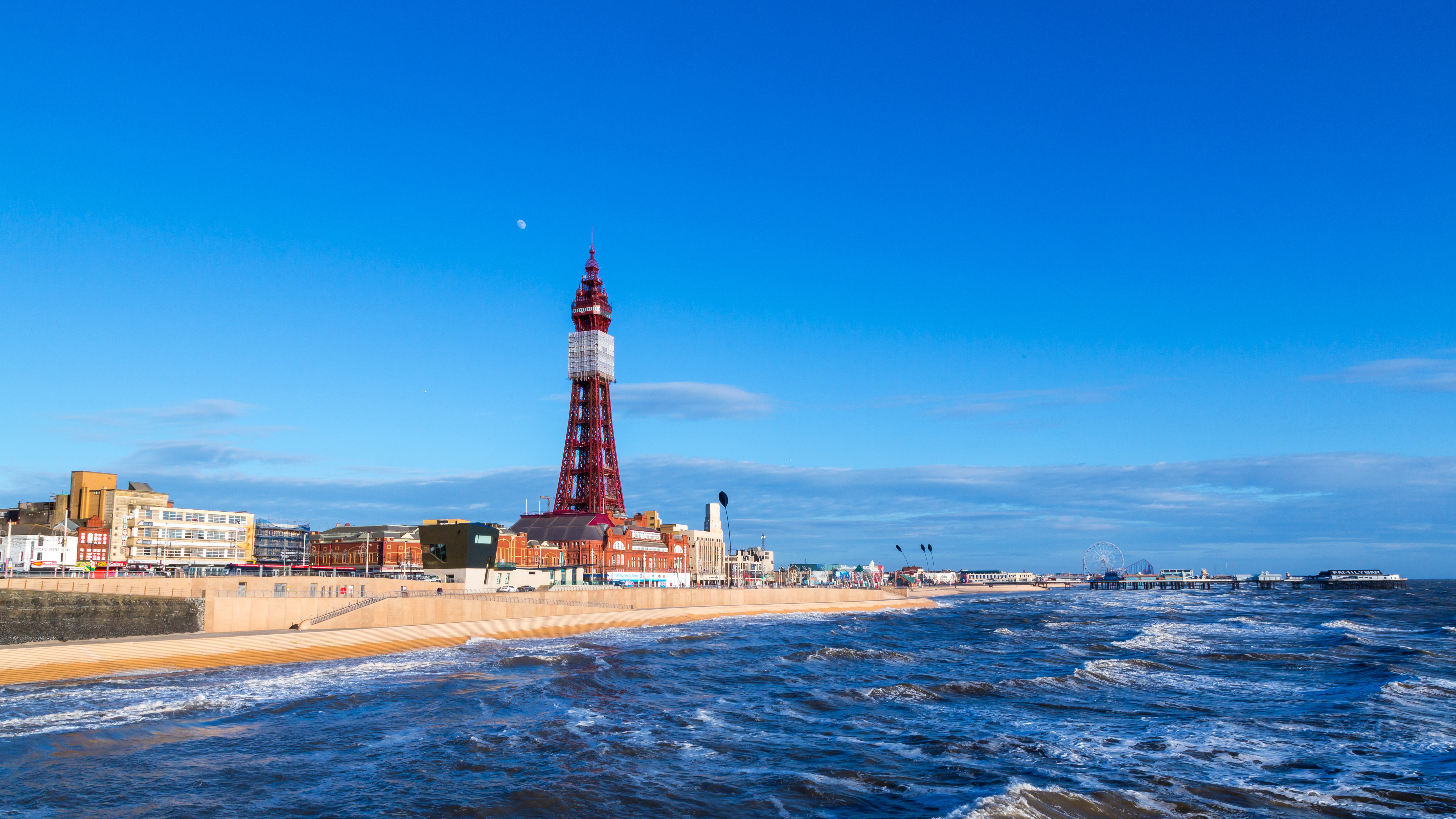 Blackpool Tower overlooking the promenade on a summer day
