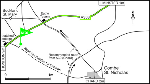 Map showing campsite location