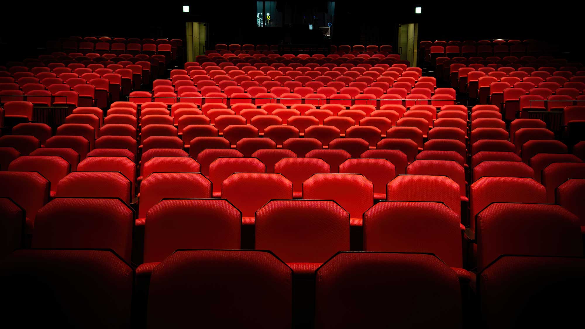 Depiction of the red seating found in a typical UK theatre.