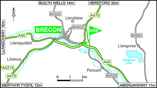 Map showing campsite location
