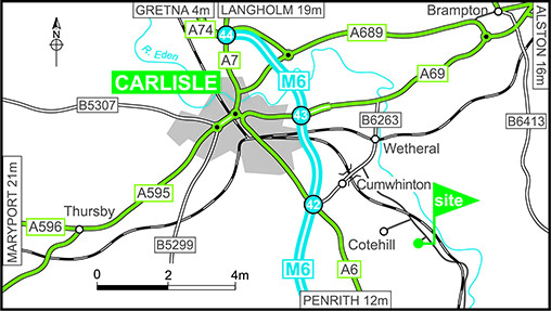 Map showing campsite location