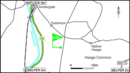 Map showing campsite location