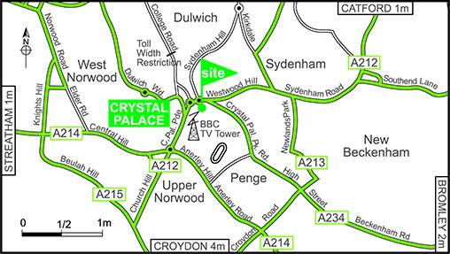 Map showing campsite location
