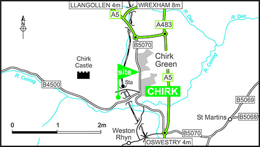Map showing campsite location