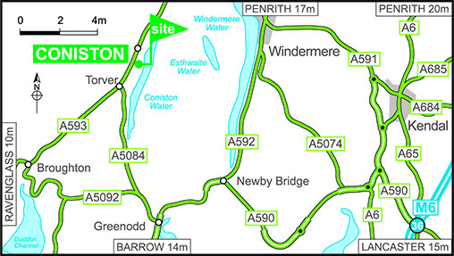 Map showing campsite location
