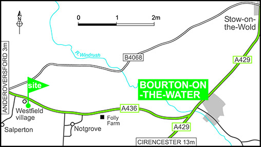 Map showing campsite location