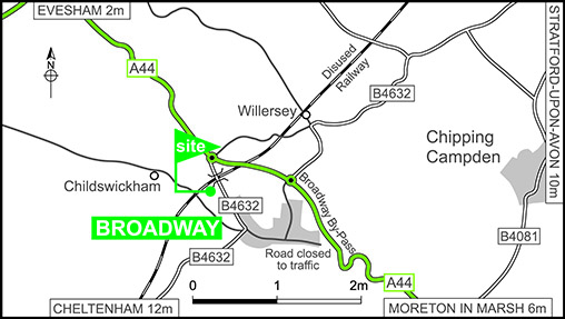 Map showing campsite location