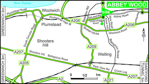 Map showing campsite location