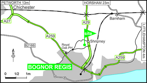 Map showing campsite location