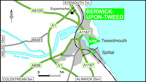 Map showing campsite location