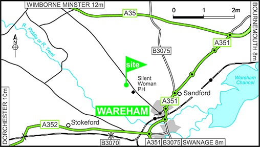Map showing campsite location