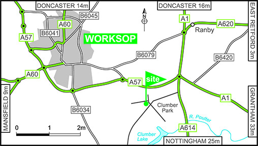 Map showing campsite location