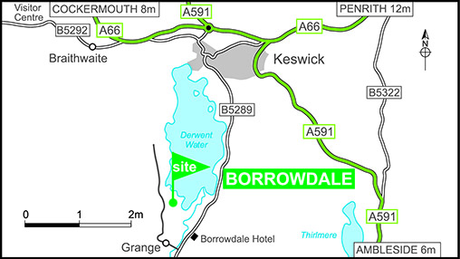 Map showing campsite location