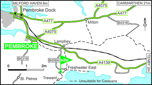 Map showing campsite location