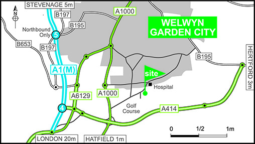Map showing campsite location
