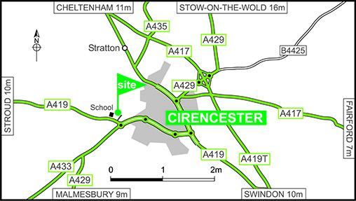 Map showing campsite location
