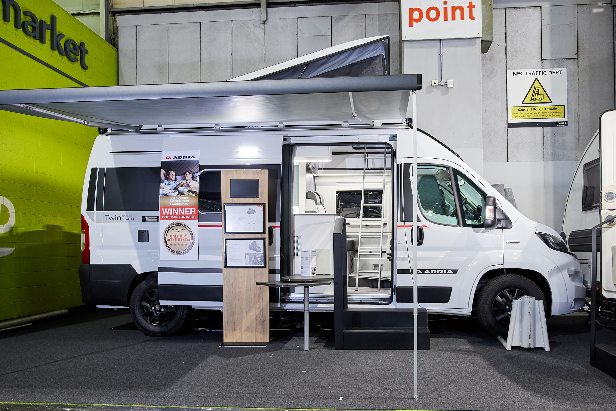White van conversion, awning, pop up roof