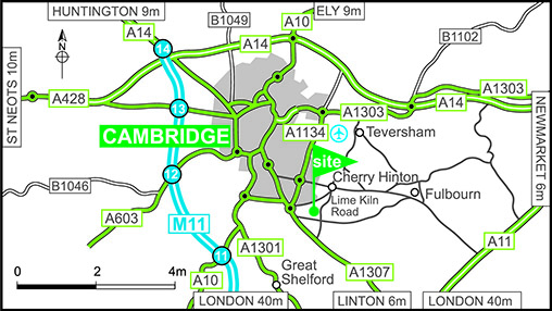 Map showing campsite location