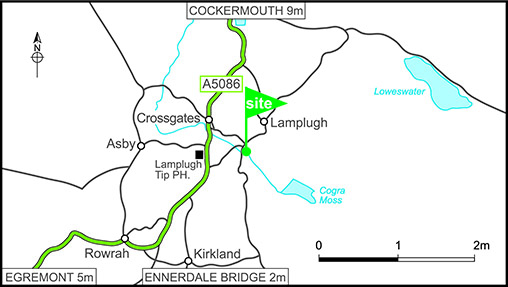 Map showing campsite location