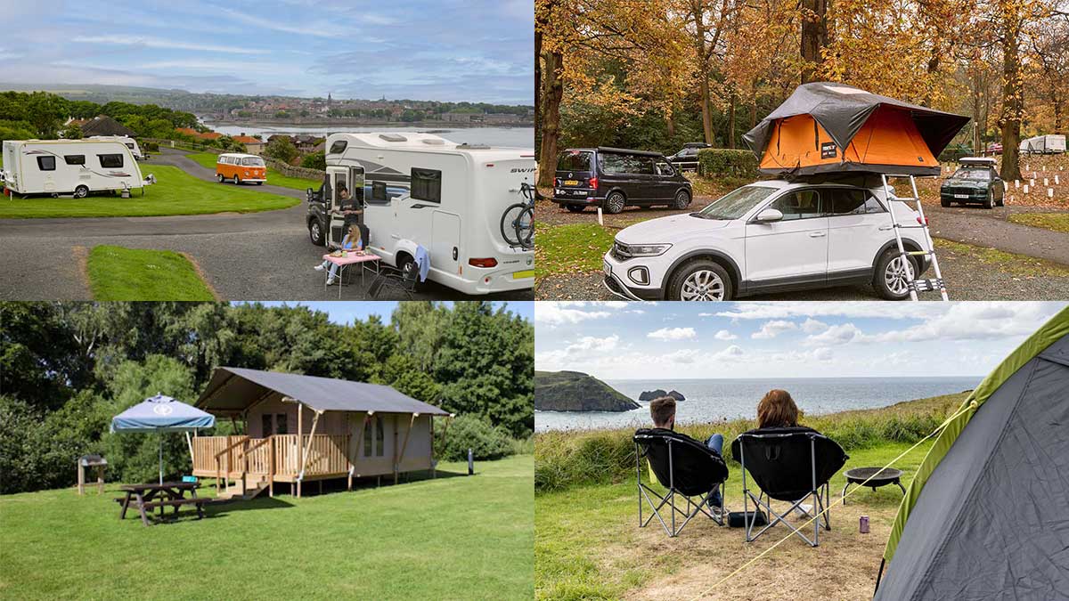 Caravans, motorhomes, campervans, roof tents are welcome on our UK Club campsites as well as glampers and tent campers