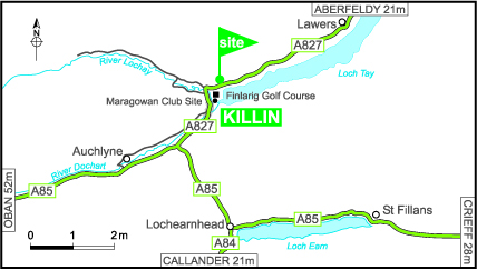 Map showing campsite location