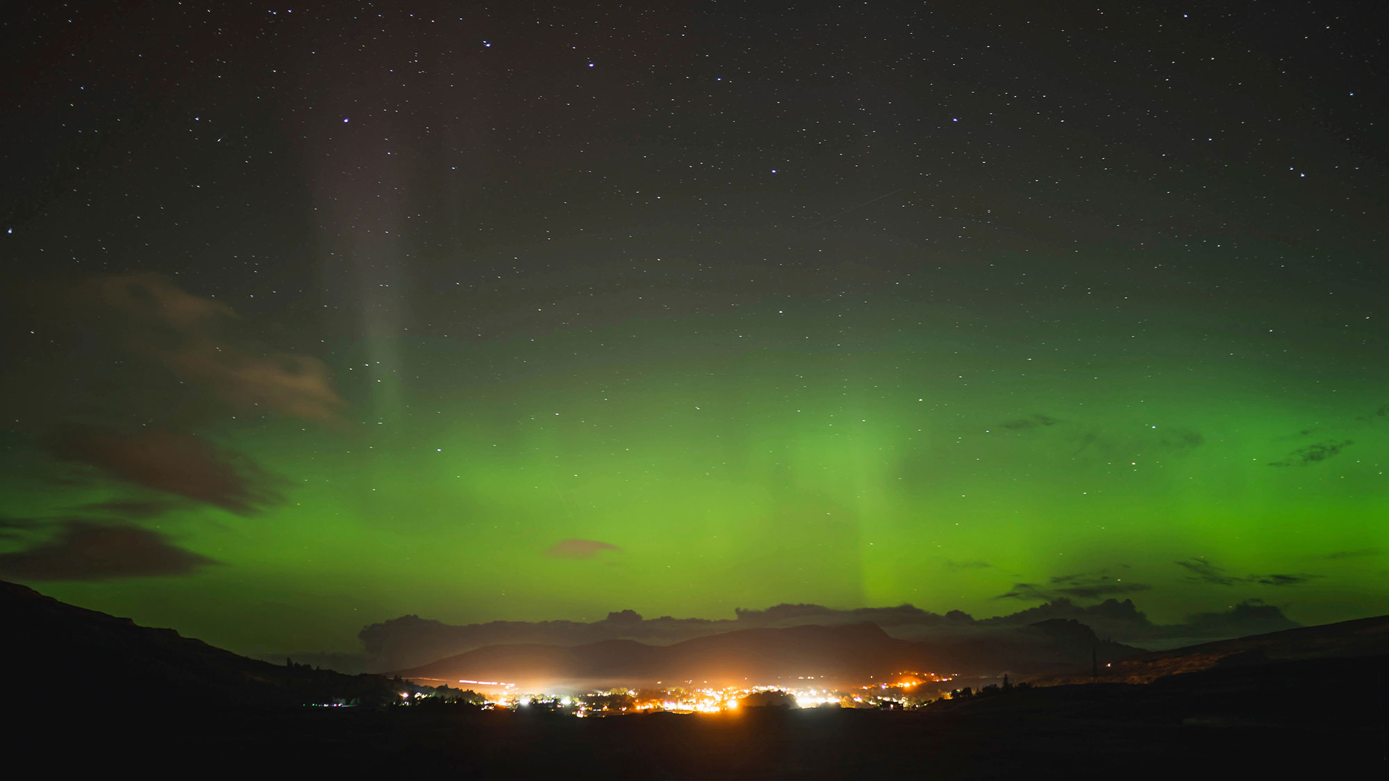 A view of the Northern Lights taken from the Isle of Skye, Scotland. 