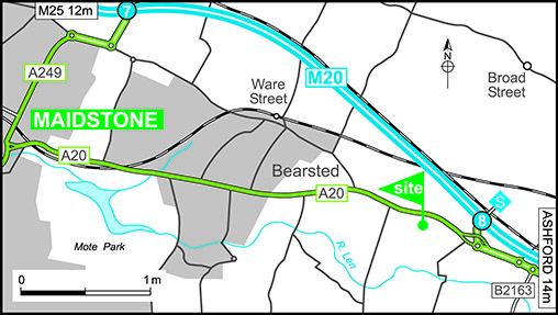 Map showing campsite location