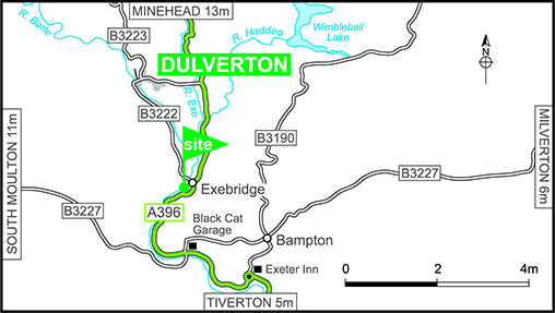 Map showing campsite location