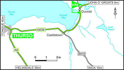 Map showing campsite location