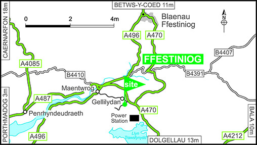 Map showing campsite location