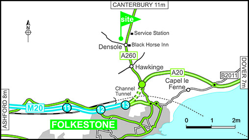 Map showing campsite location