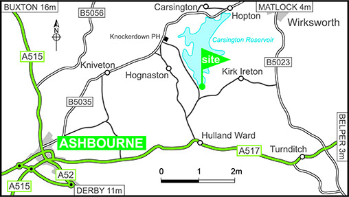 Map showing campsite location