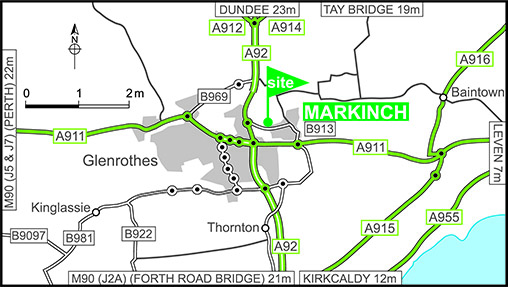 Map showing campsite location