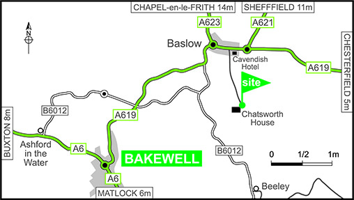 Map showing campsite location