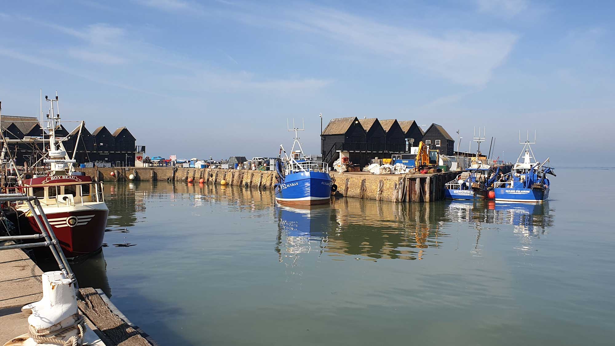 small fishing boats in Whitstable harbour