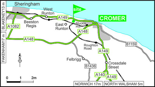 Map showing campsite location
