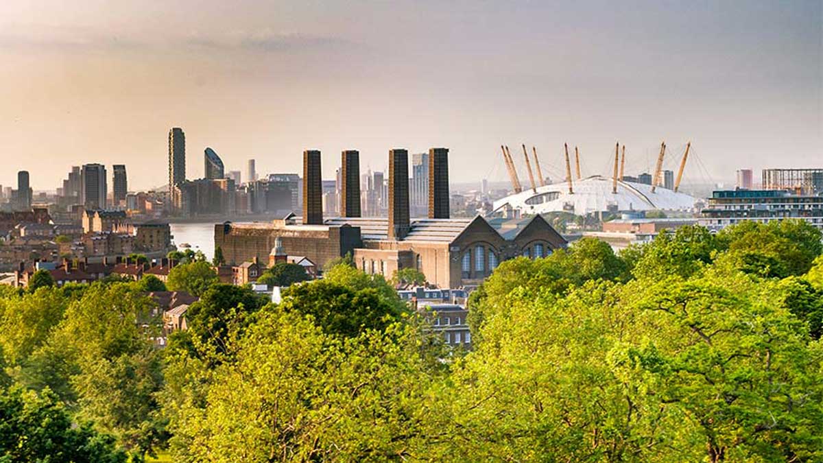view of Greenwich and the O2