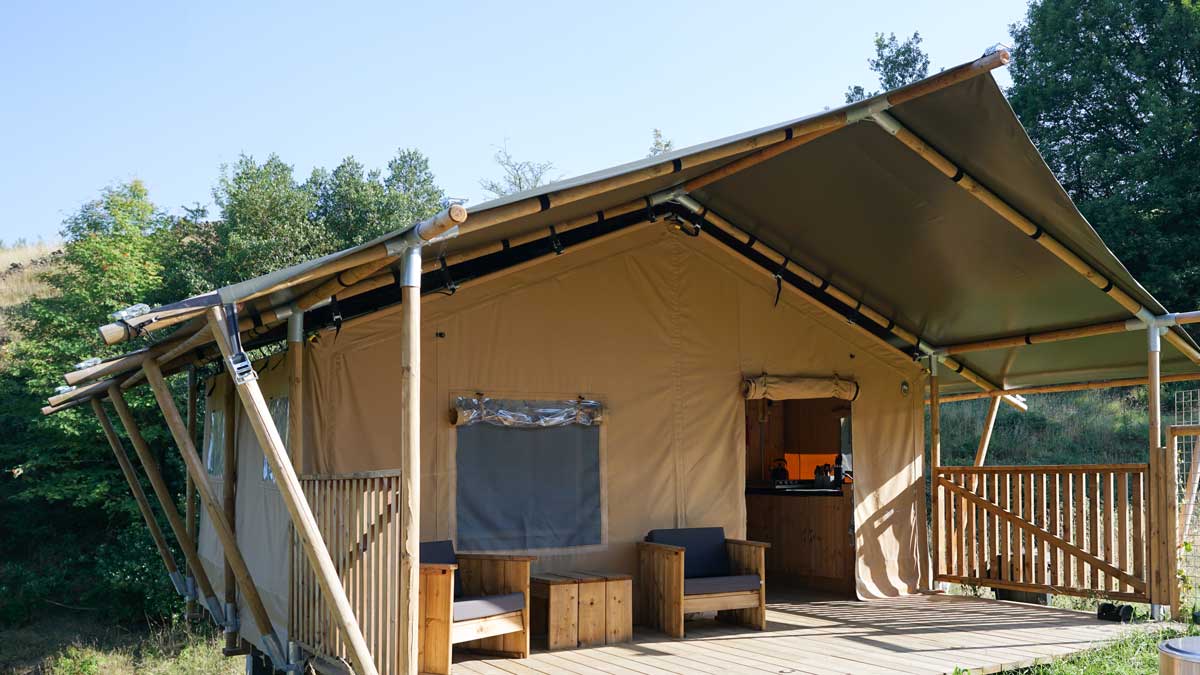veranda on premium safari tent