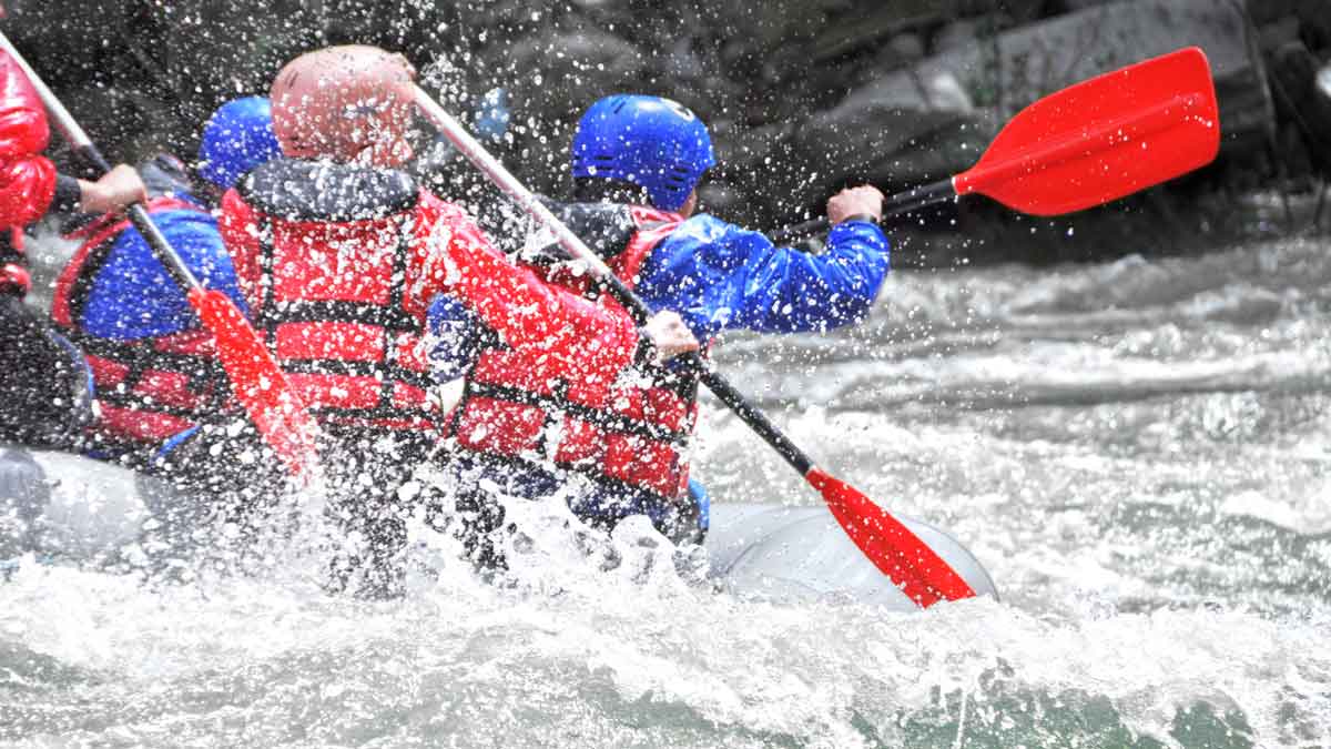 White water rafting at Tees Barrage