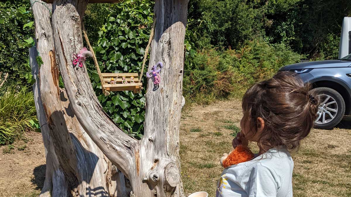 small child looking for fairies